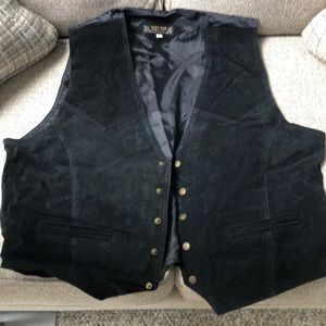 Suede front vintage black vest